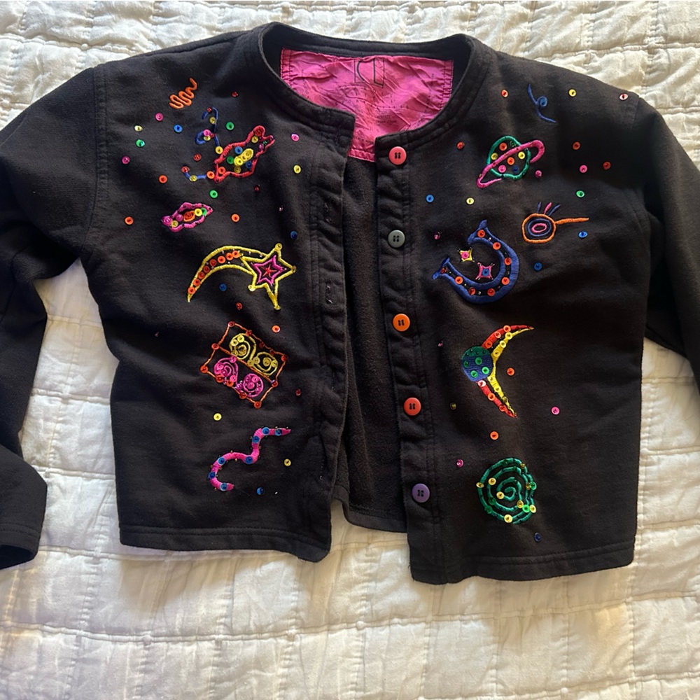 Carole Little Womens Jacket with Colorful Embroidery